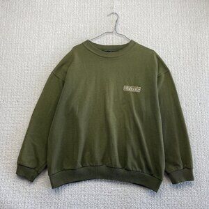 VTG Y2K Grizzly Griptape Sweatshirt Military Olive Green 2000's Skateboard Read